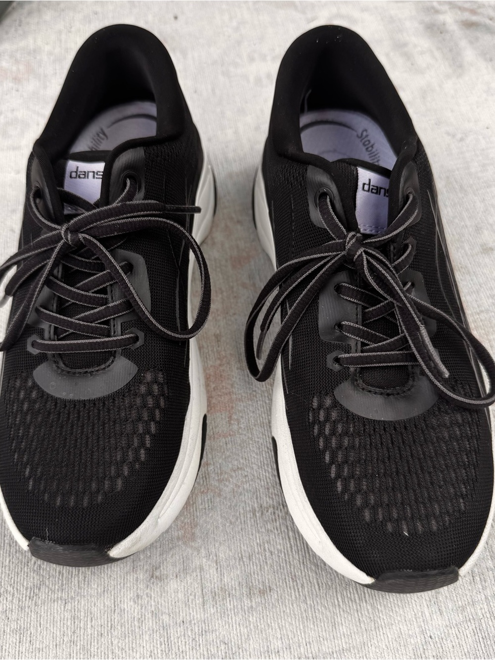 Dansko Black Athletic Sneakers with White Soles